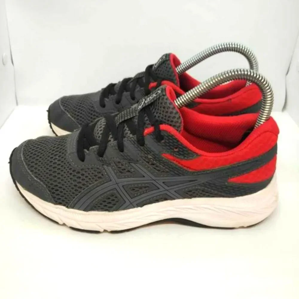 Asics Kids Contend 6 Running Sneakers Size 4.5 Grey Red Asics Kids Shoes Sports